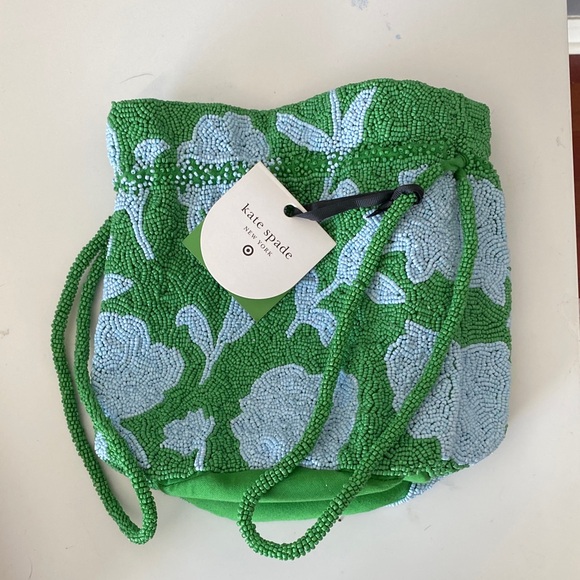 Kate Spade / Kate Spade X Target Beaded Classic Rose Drawstring Bucket Bag NWT - Picture 2 of 10